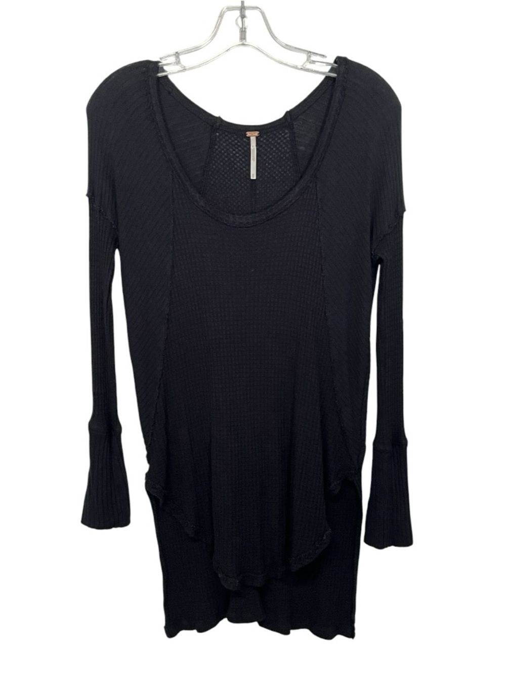 Free People | Black Ventura Waffle Thermal‎ Top XS - Picture 2 of 9